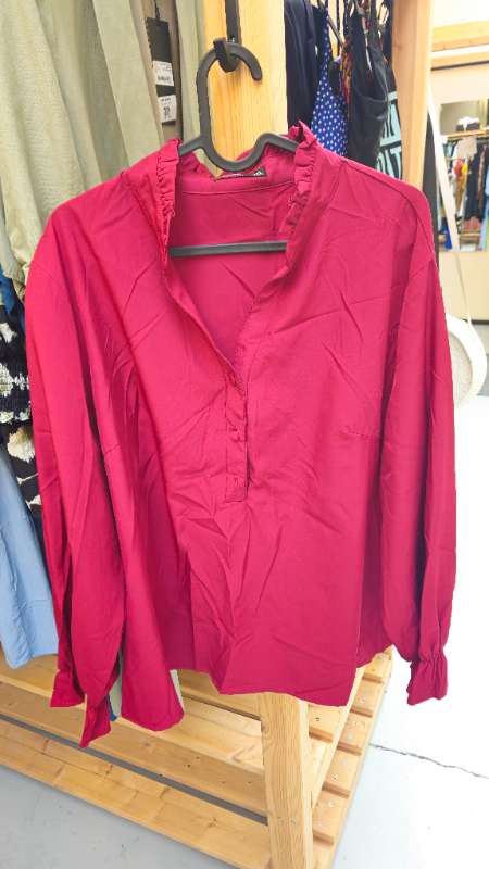 Blússa vínrauð/dökkbleik