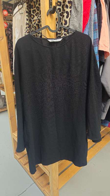 Zara Black Dress Flared Sleeves