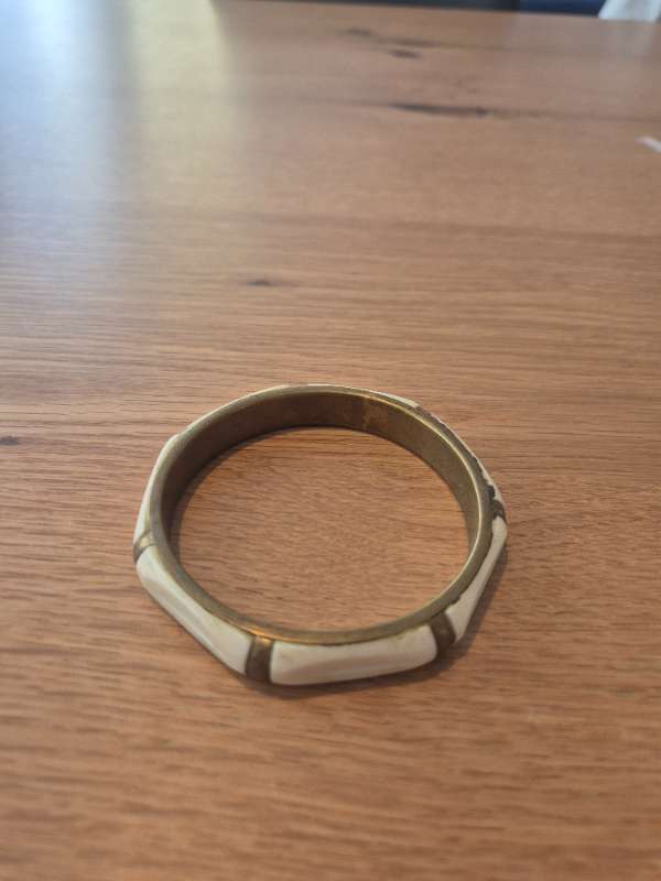Vintage armband hvitt/gull