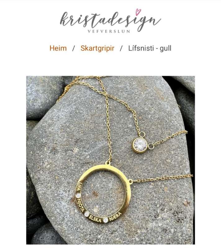 Krista Design, Lífsnisti Gull hálsmen, ónotað