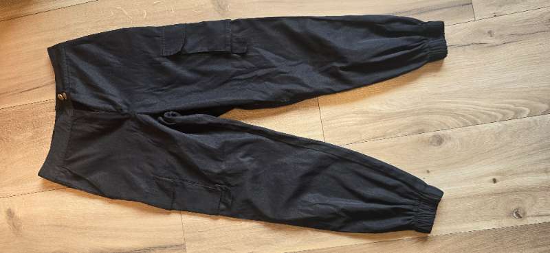 Svartar þunnar cargo buxur