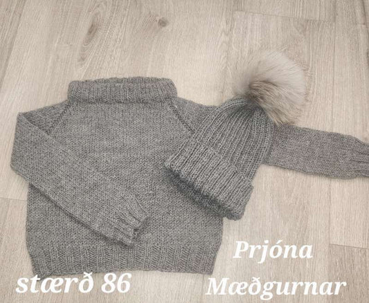Grátt sett með slett+brugðin