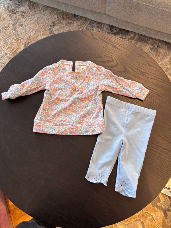Ralph lauren sett, blóma peysa og buxur