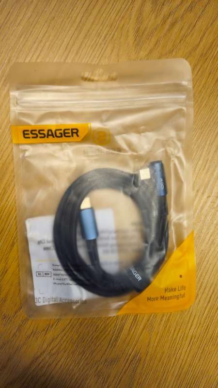 Essager 100w hleðslusnúra 90° USB-C í USB-C