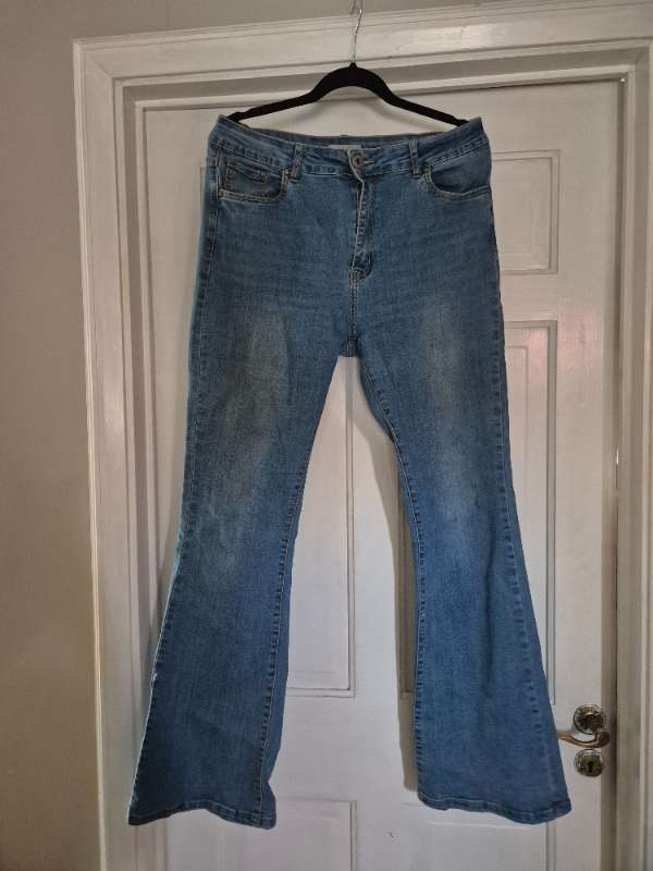 Norem denim gallabuxur útvíðar