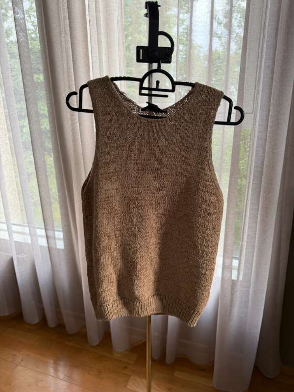 Zara Nýtt prjónavesti beige medium