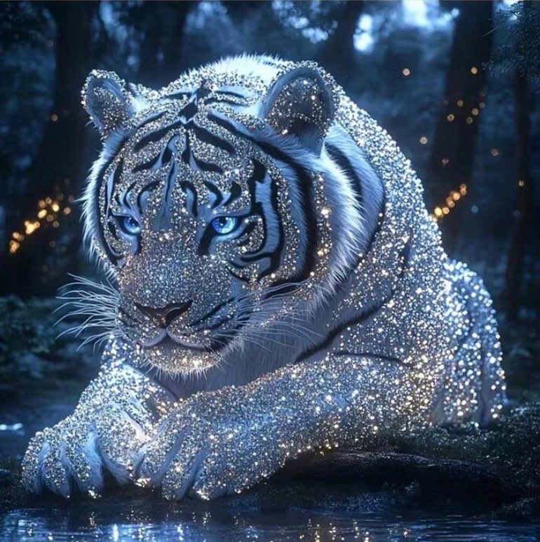 Tiger bláleitt diamond mynd