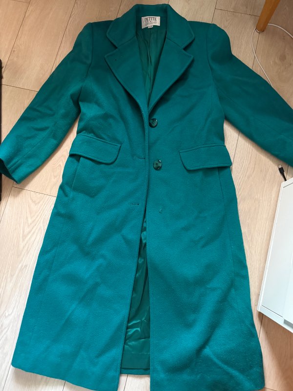 Green petite wool coat