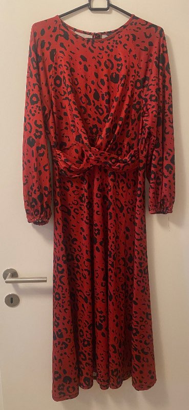 rauður leopard print kjóll