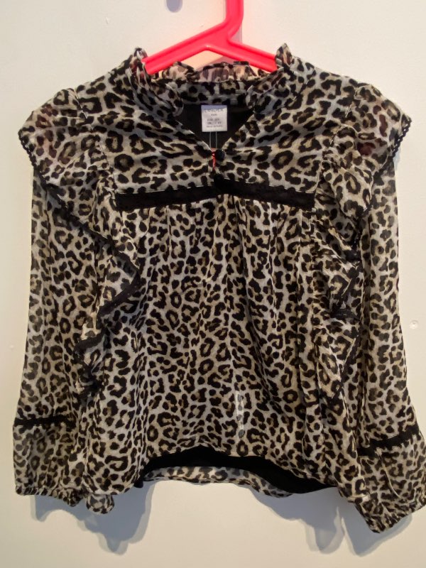 leopard print blússa barna