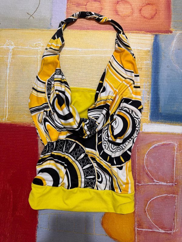 Vintage Yellow Print Top