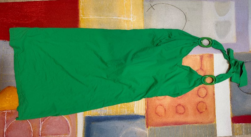 Grænn halter kjóll – Y2K vintage