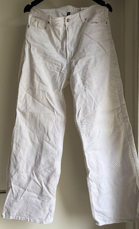 H&M hvítar gallabuxur