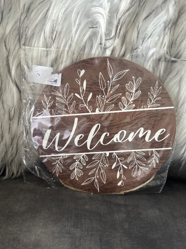 Welcome tré skilti nýtt kringlótt