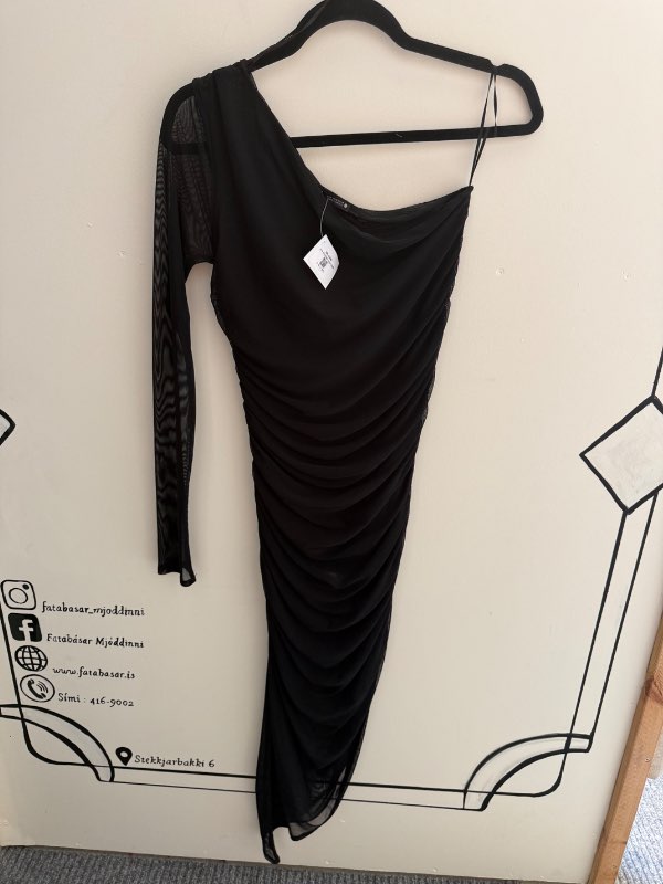 one shoulder mesh kjóll