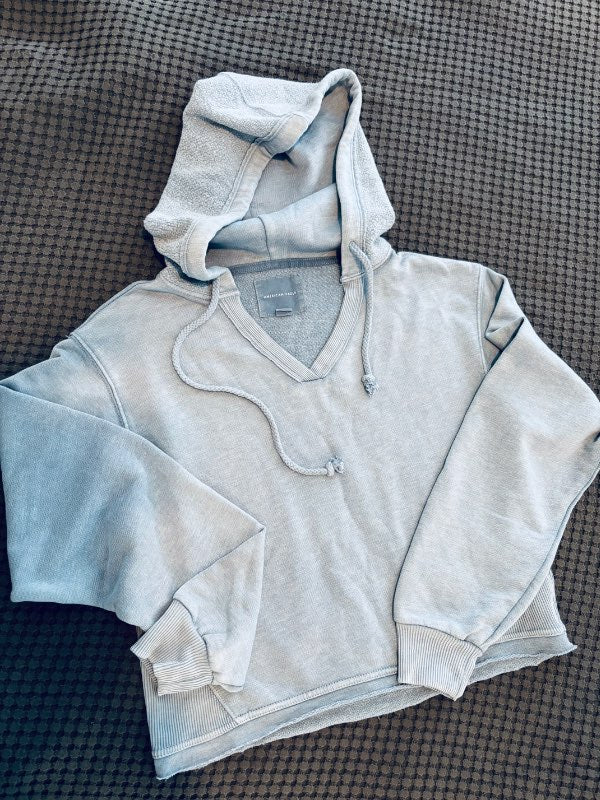 American Eagle ljósblár cropped hoodie