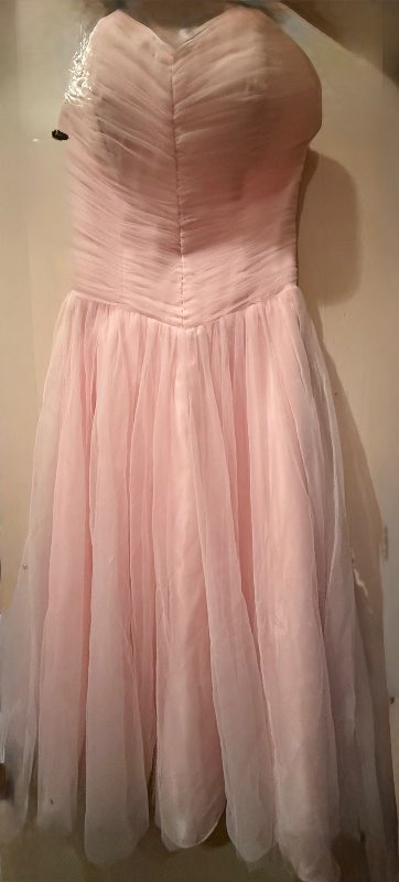 Bleikur strapless prom kjóll Unique Vintage