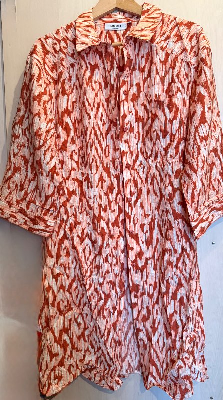 MSCH kimono skyrtukjóll rauð/hvít