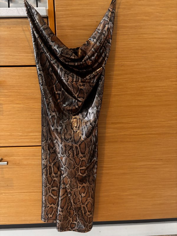 Metal leopard mini dress