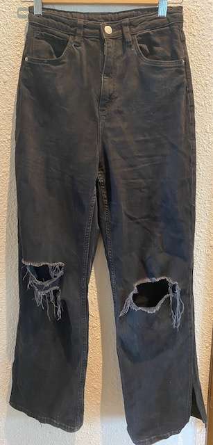 Svartar high waist gallabuxur