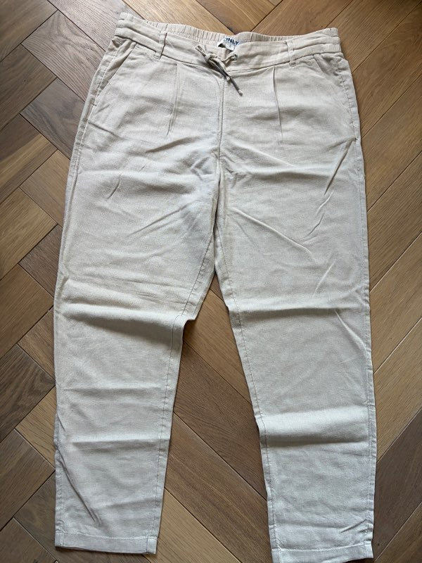 Only hör buxur beige