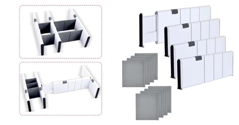 4 pcs hvít skúffuskilrúm