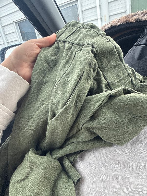 Loft green linen pants