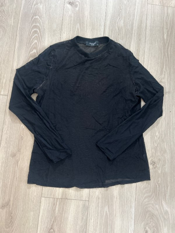 Svartur mesh langerma