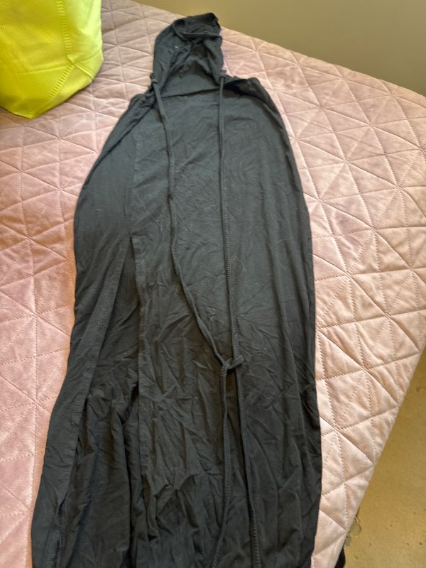 Bomullarkjóll svartur bönd