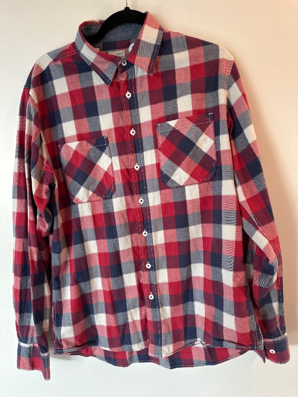 Rauðköflótt skyrta st.L slim fit