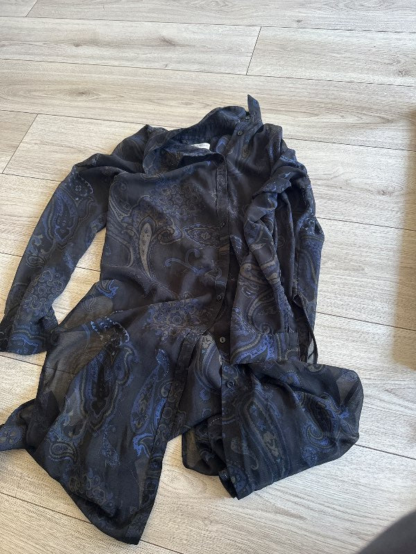 Zara kjóll svartur með mynstri