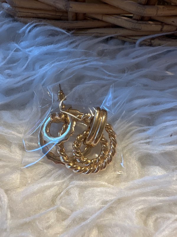Gold-plated double hoop earrings