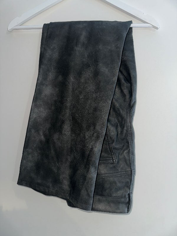 Pleður buxur steingráar