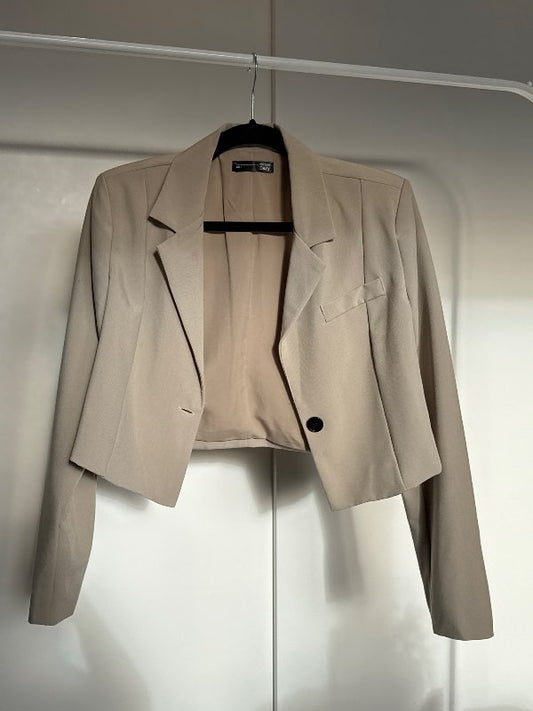 Cropped jakki, beige