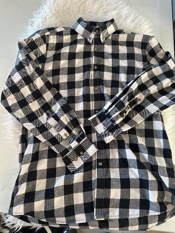 Flannel check shirt dark size M