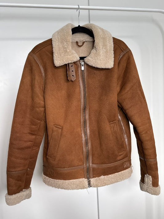 Vintage leðurjakki brúnn