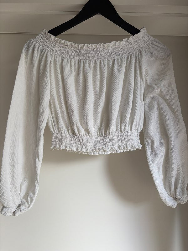 H&M hvítur langermatoppur