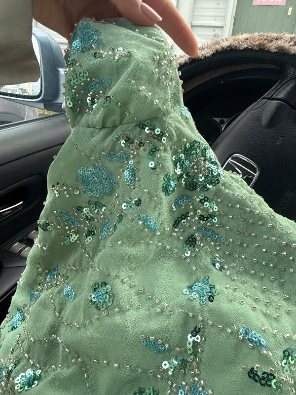 Green beaded top