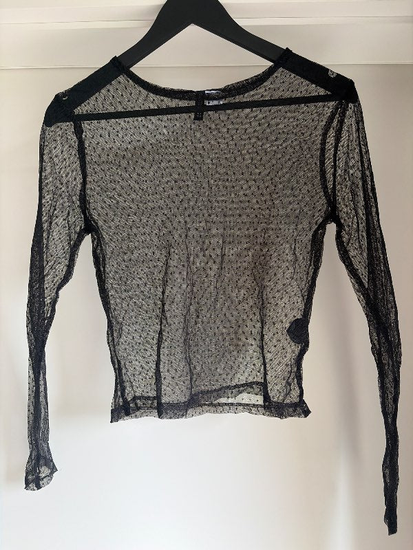H&M svartur gegnsær toppur
