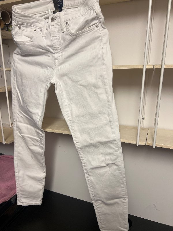 J.Crew buxur high rise skinny hvitar