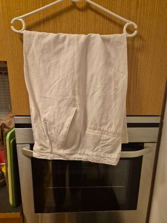 White linen trousers