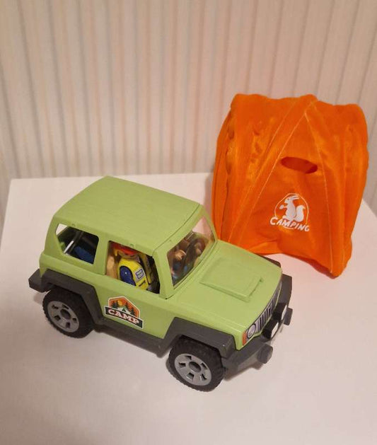 Playmobil bíll og tjald