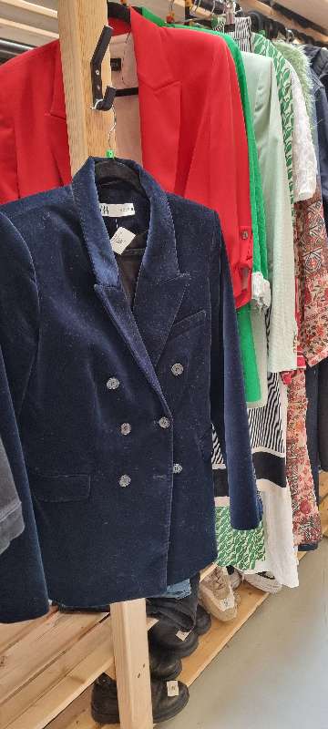 Blazer Zara blár flauel