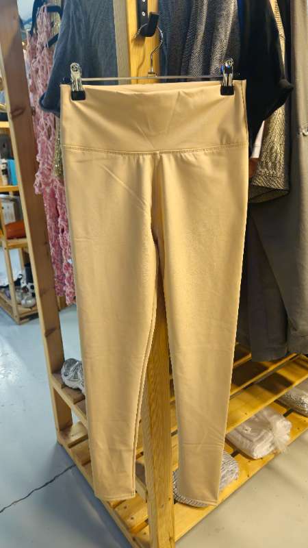 Pleðurbuxur ónotað beige
