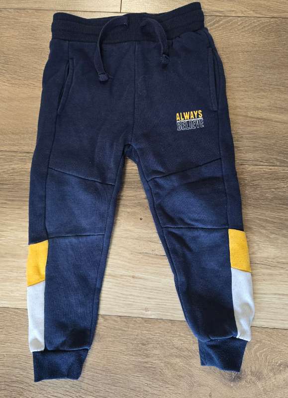 Primark blá/gular jogging buxur