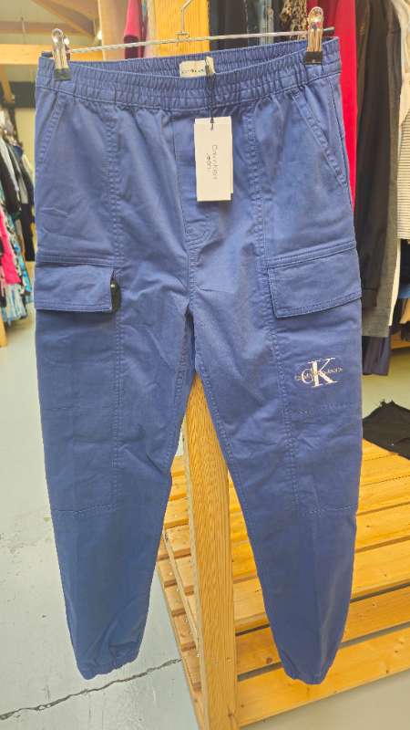 Calvin Klein buxur cargo bláar nýjar