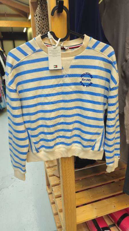 Tommy Hilfiger peysa blá/hvít nýtt