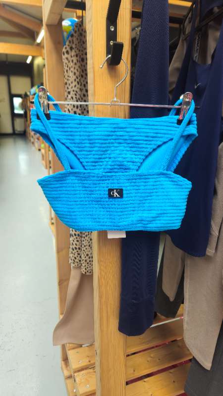 Calvin Klein bikini blátt rifflað nýtt