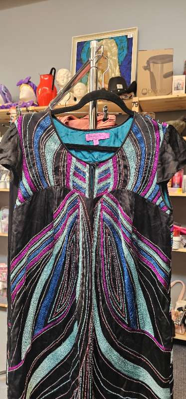 Silk embroidered dress