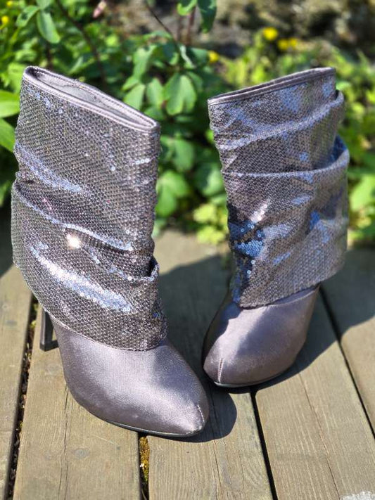 Silfur glimmer hælaskór